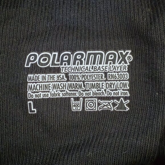 Polarmax Technical Base Layer Shirt Black Men's Size Large Thermal Long-Sleeve - Picture 8 of 10